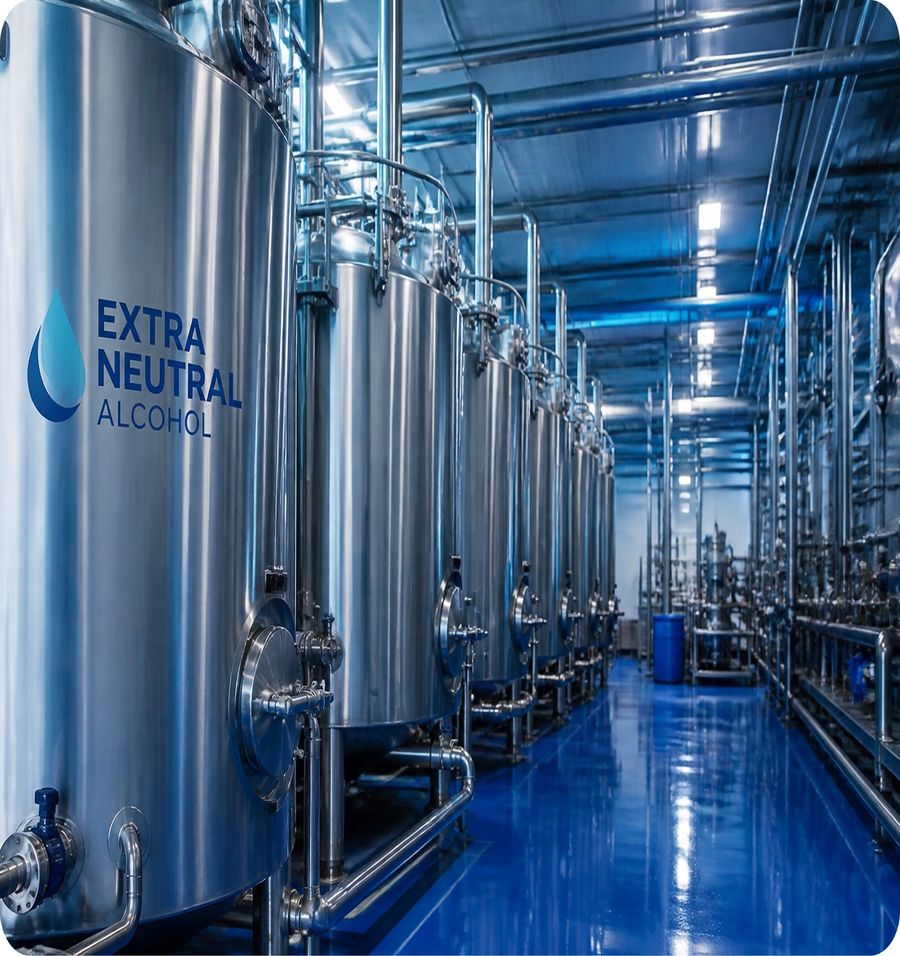 Stainless steel ethanol storage tanks